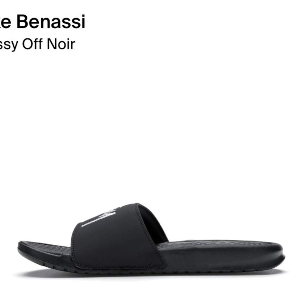 NEW Nike Benassi x Stussy Slide off noir